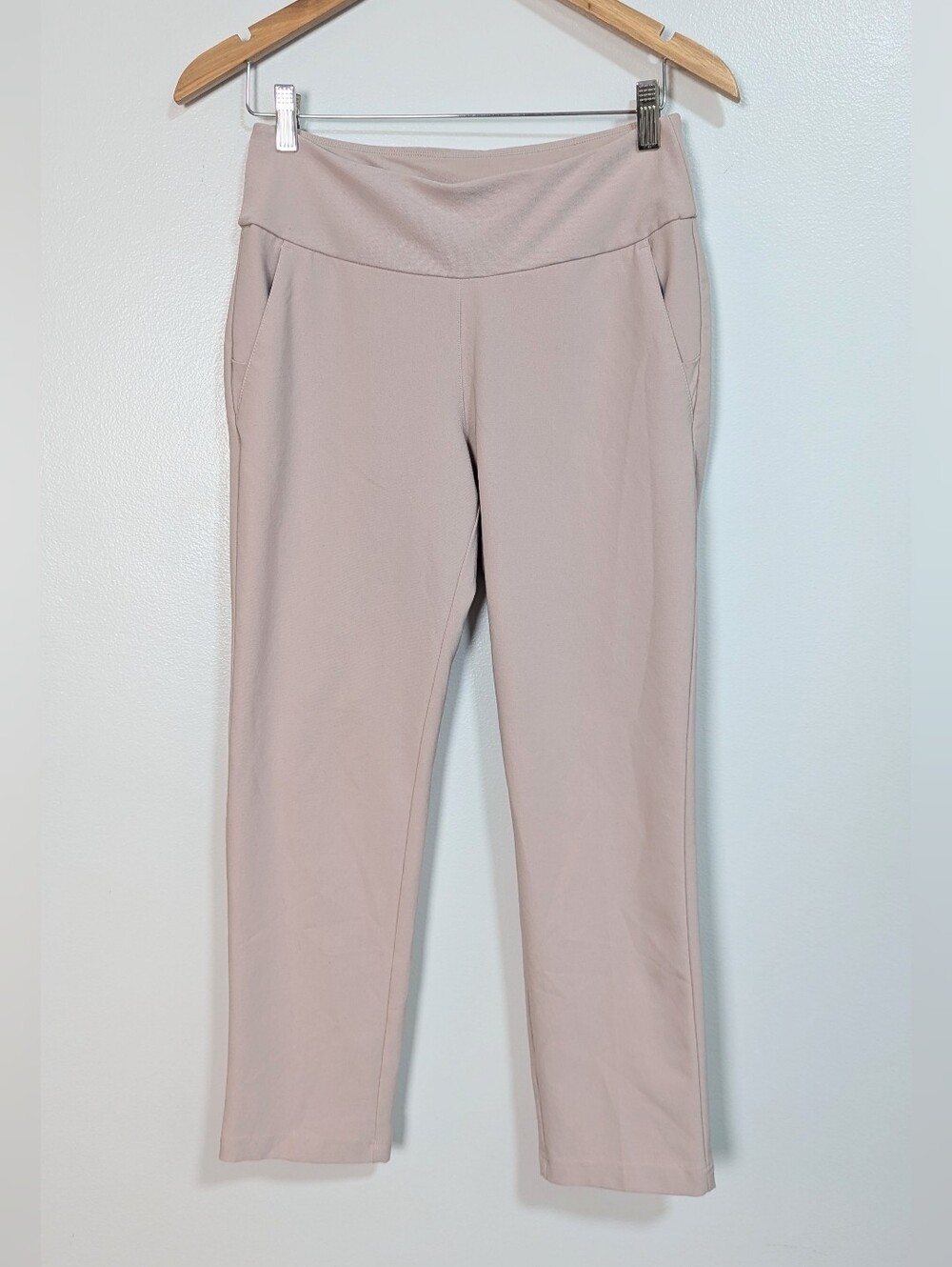 Adidas Size S End Plastic Waste Beige Khaki Pull-On Stretchy Active Pants